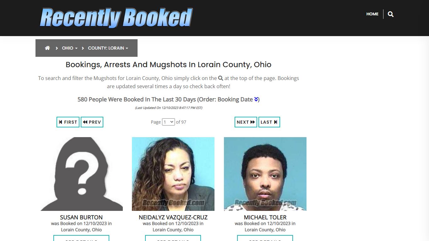 Recent bookings, Arrests, Mugshots in Lorain County, Ohio - Recently Booked