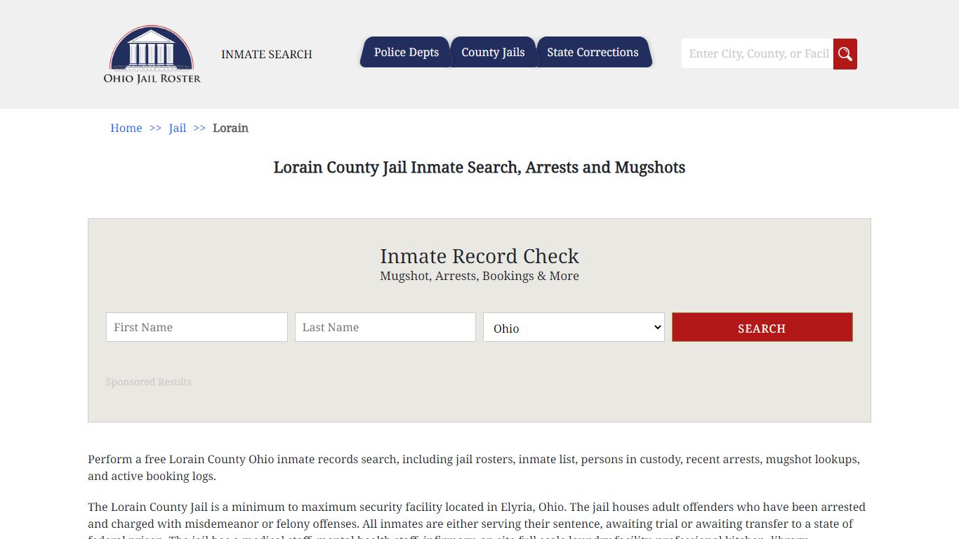 Lorain County Jail Inmate Search, Arrests and Mugshots